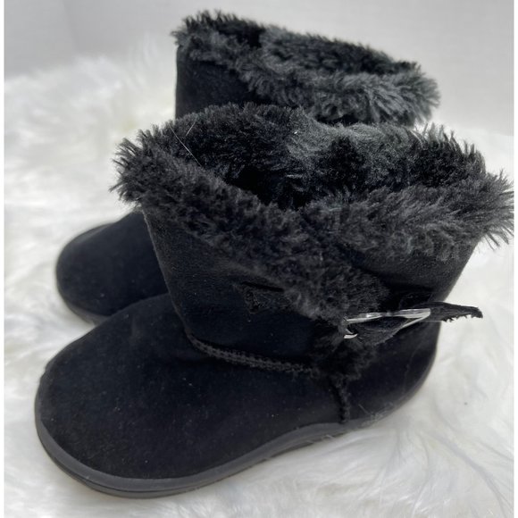 Garanimals Black Suede boots with Fur!! Little girls size 5! Cute!! - Picture 8 of 8